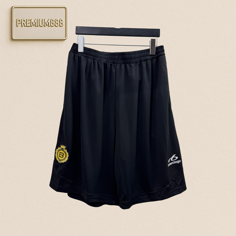 Balenciaga Manchester Breathable Mesh Logo Embroidered Shorts