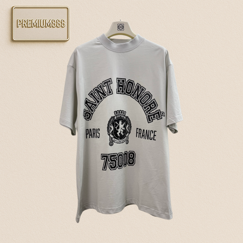 Balenciaga Lettered Crack Pattern Embroidery Short-Sleeved T-Shirt