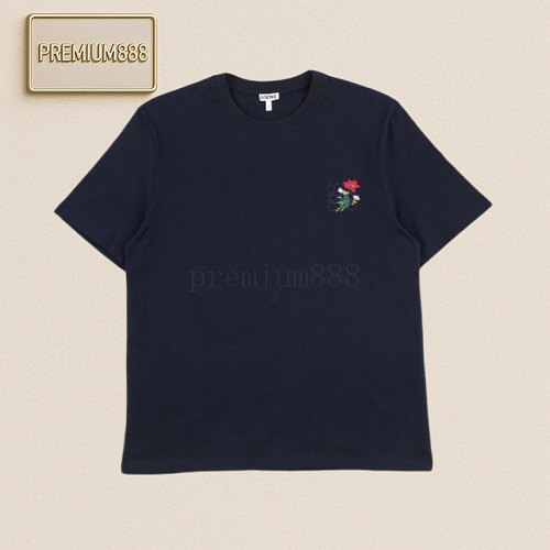 Loewe New Floral Embroidered Cotton Short-sleeve T-shirt