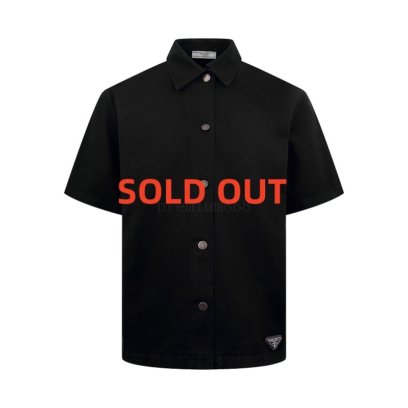 Prada Pr Ada Logo Denim Shirt