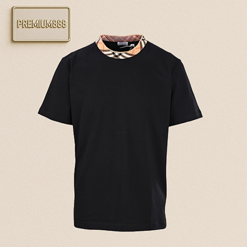 Burberry Bbr Short Sleeve T-Shirt With Plaid Neck