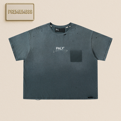 PalyHollywood Beaded Small Logo Washed And Weathered Short Sleeve Shirt - S-Xl In Stock An