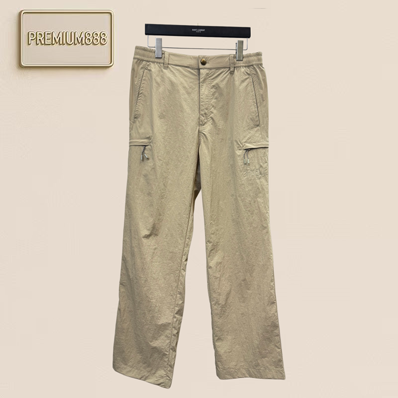 1v Louis Pocket Logo Embroidered Woven Work Pants
