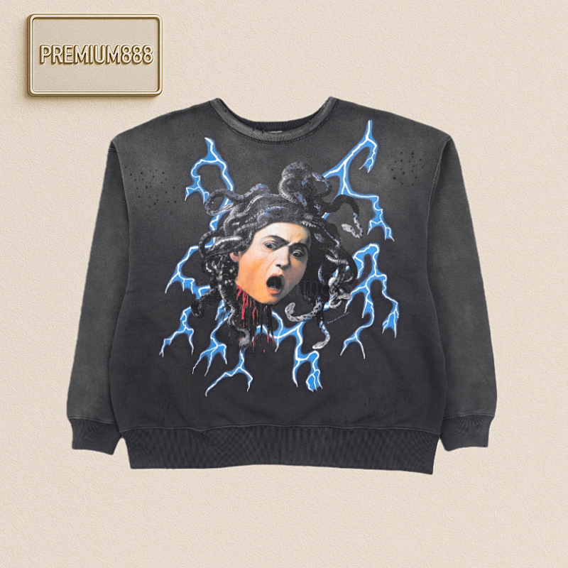 Saint Michael 24Fw Medusa Hydra Printed Round-neck Hoodie