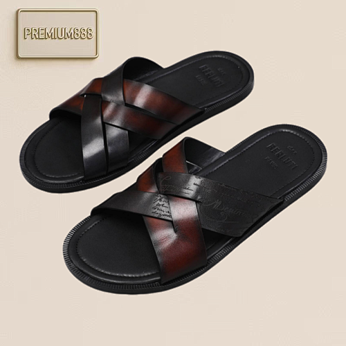 Arrival Spring And Autumn Series Italian-made Egio Insole Egio Script Leather Sandals The