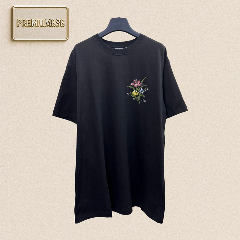 Dior Petal Letter Logo Embroidered Short-Sleeved T-shirt