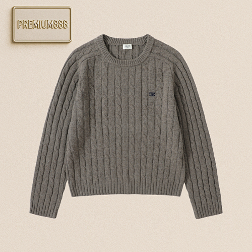 Celine Classic Braided Pullover Wool Knitted Sweater
