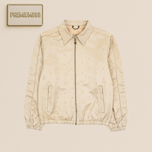 Lv's Highly Anticipated Silk Jacquard Coat In Khaki