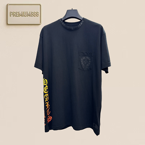 Crozin Horse Hoof Gradient Sanskrit Letter Print Short-Sleeved T-Shirt
