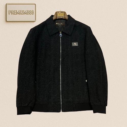 Loro Piana Pure Wool Lapel Zip Jacket