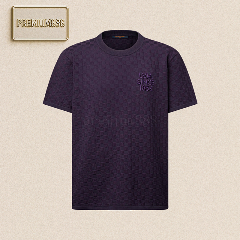 Louis Vuitton LV Checkered Woolen Short-sleeved Shirt