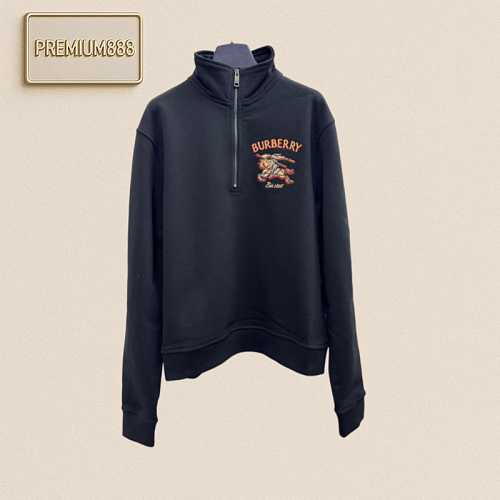 Burberry Warhorse Logo Embroidered Half-Zip Hoodie