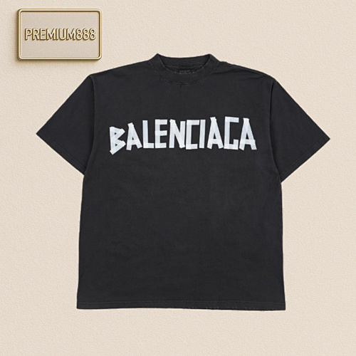 Balenciaga Balenci Aga White Strip Short Sleeves Dark Grey