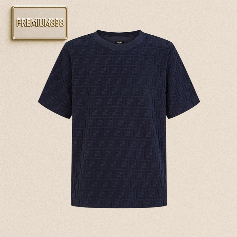 Fendi Fe Ndi Logo FF Embossed Short Sleeves