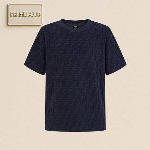 Fendi Fe Ndi Logo FF Embossed Short Sleeves