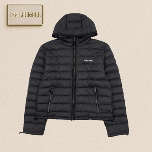 Miu 25Fw Miu Small Label Hooded Down Jacket