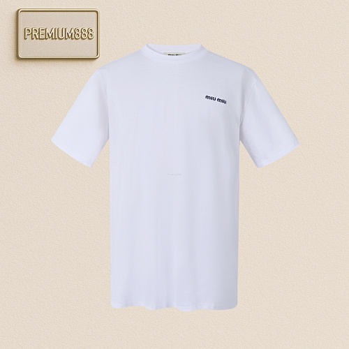 Miu Embroidered Crew Neck Short Sleeve T-shirtItem