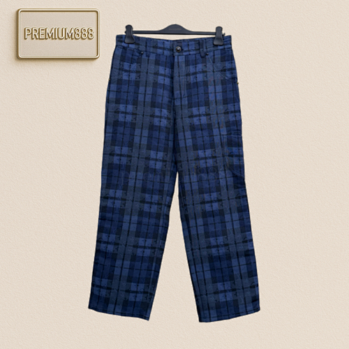 1v Louis Check Jacquard Casual Trousers