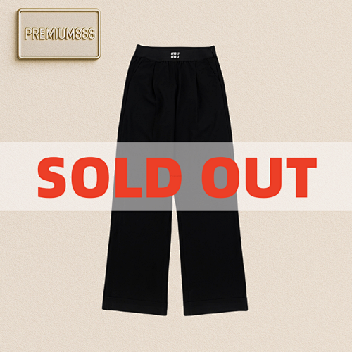 Mi Umi U Elastic Waist Straight Trousers