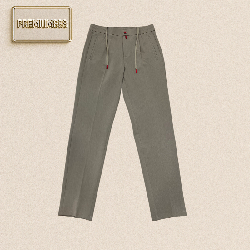 Kiton Red Button Double Drawstring Casual Pants