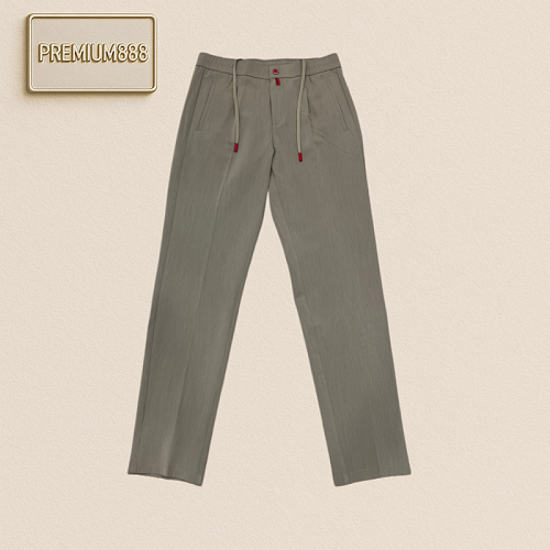 Kiton Red Button Double Drawstring Casual Pants