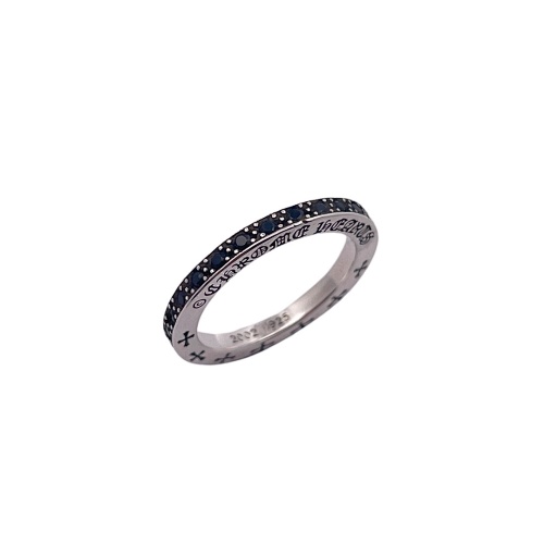 Chrome Hearts CH Rome Hearts 3mm Full Blue Diamond Bar RingItem ID