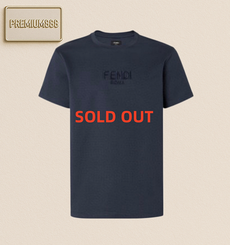 Fendi Letter Embroidery Round Neck Short Sleeves