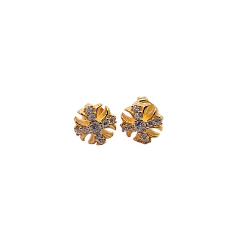 Chrome Hearts CH Rome Hearts Croix Stud Earrings In Gold-plated DiamondsItem ID