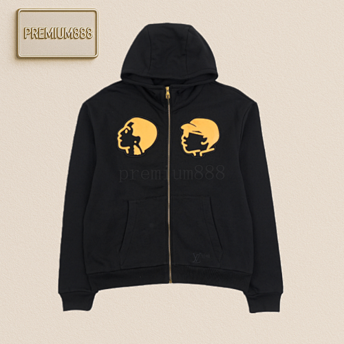 Louis Vuitton LV Genuine Leather Portrait Embroidered Hoodie