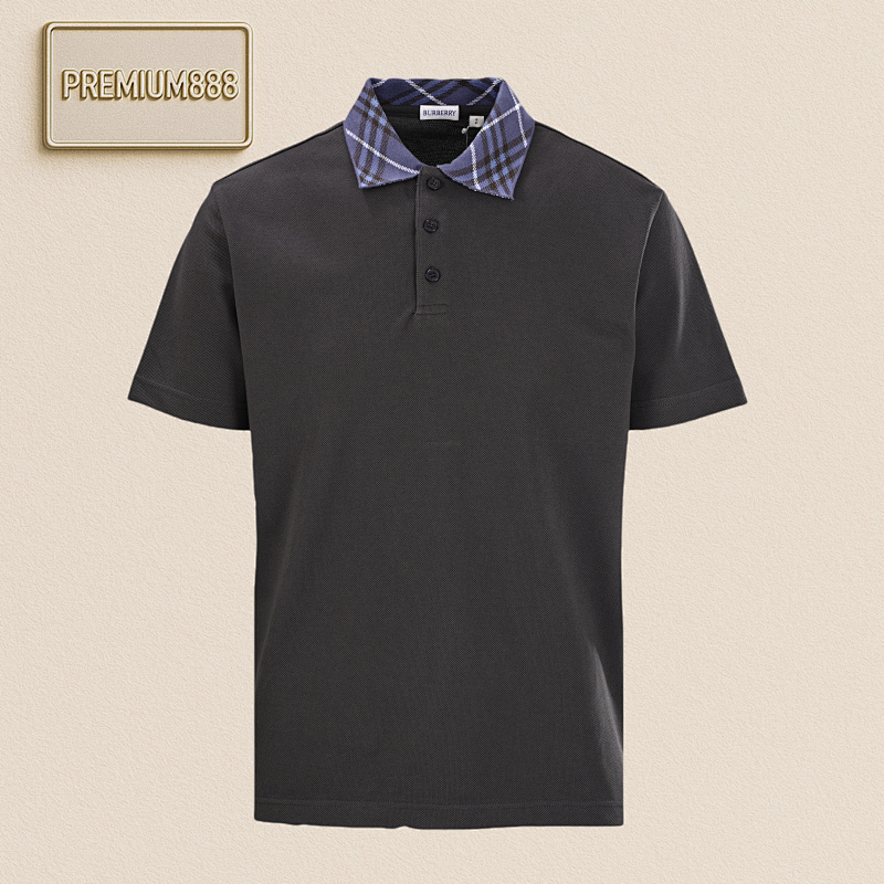 Burberry Bbr Plaid Paneled Short Sleeve Polo Shirt