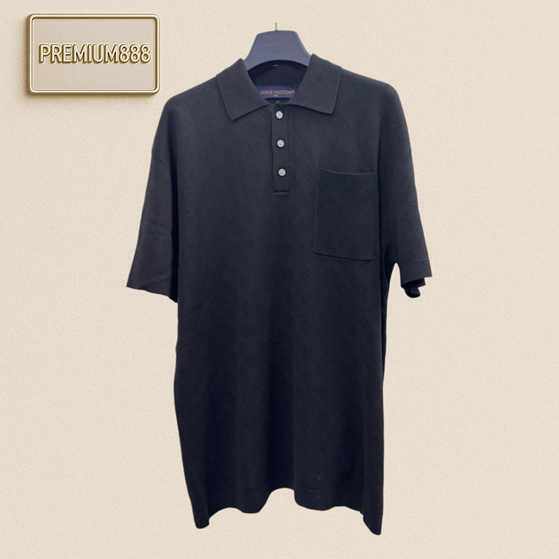 Louis Vuitton LV Jacquard Printed Open Pocket Knitted Short-sleeved Shirt