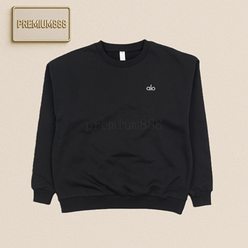 Black Alo Round-neck Long-sleeved Hoodie