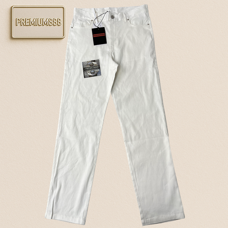 Zeg - Linen-Cotton Blended Slim White Jeans Craftsmanship Notes