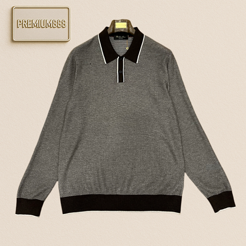 Loro Piana No. Yoo Pianya Color-Contrast Collar Knit Polo Shirt