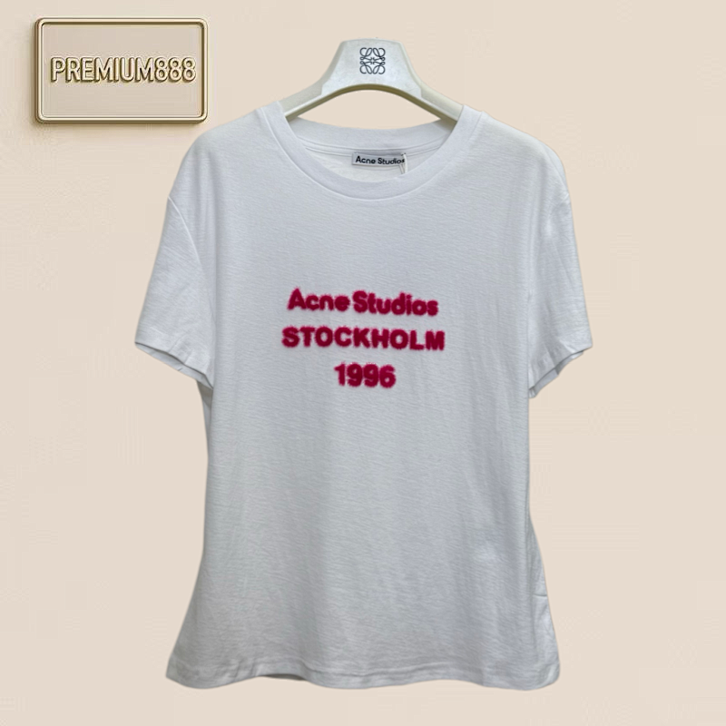 Acne Studios Print Suede Round-neck Short-sleeved T-shirt