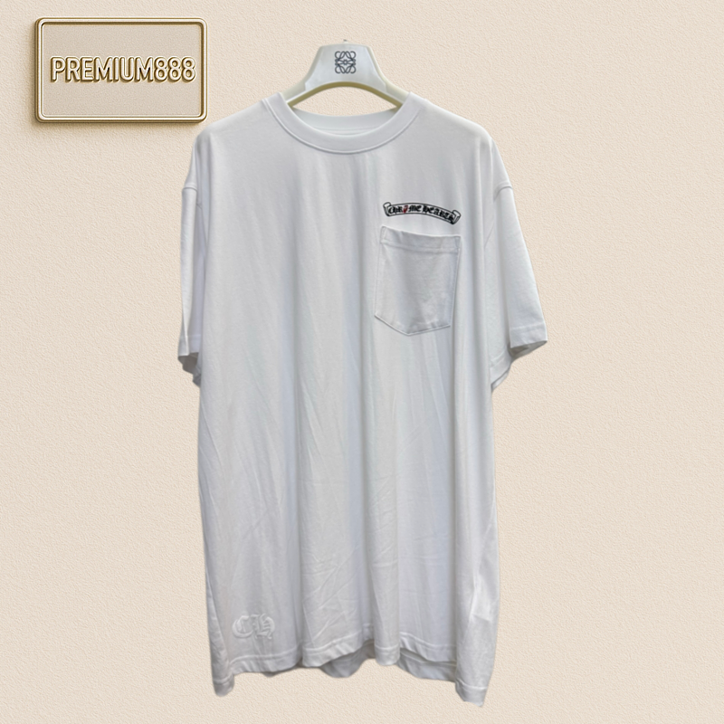 Chrome Hearts CH Krozin Sanskrit Letter Foamed Embroidered Short-Sleeved T-Shirt