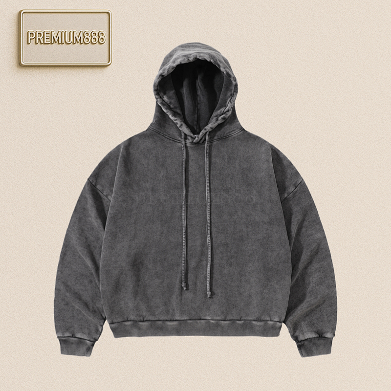 Acne Washable Distressed Silhouette Boxy Hooded Sweatshirt
