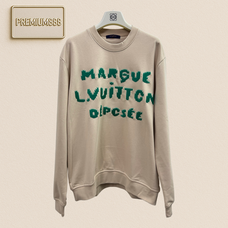 1v Louis Letter-Design Embroidered Round-neck Sweatshirt