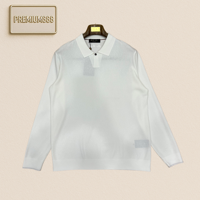 Loro Piana Lofty Casual Button-down Wool Knit Polo Shirt