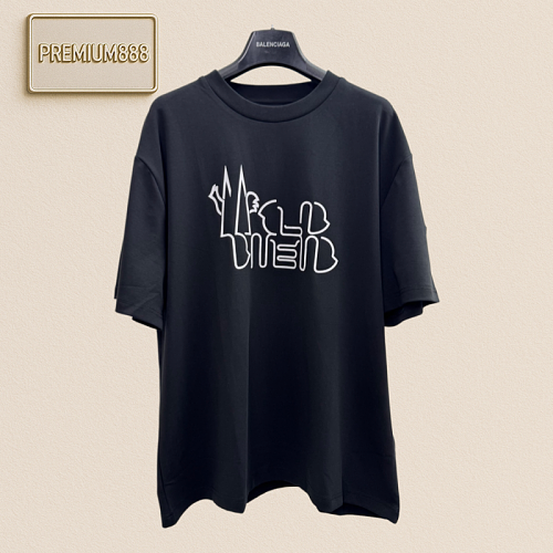 Monc - Sleeve Embroidery Printed Short-Sleeved T-shirt