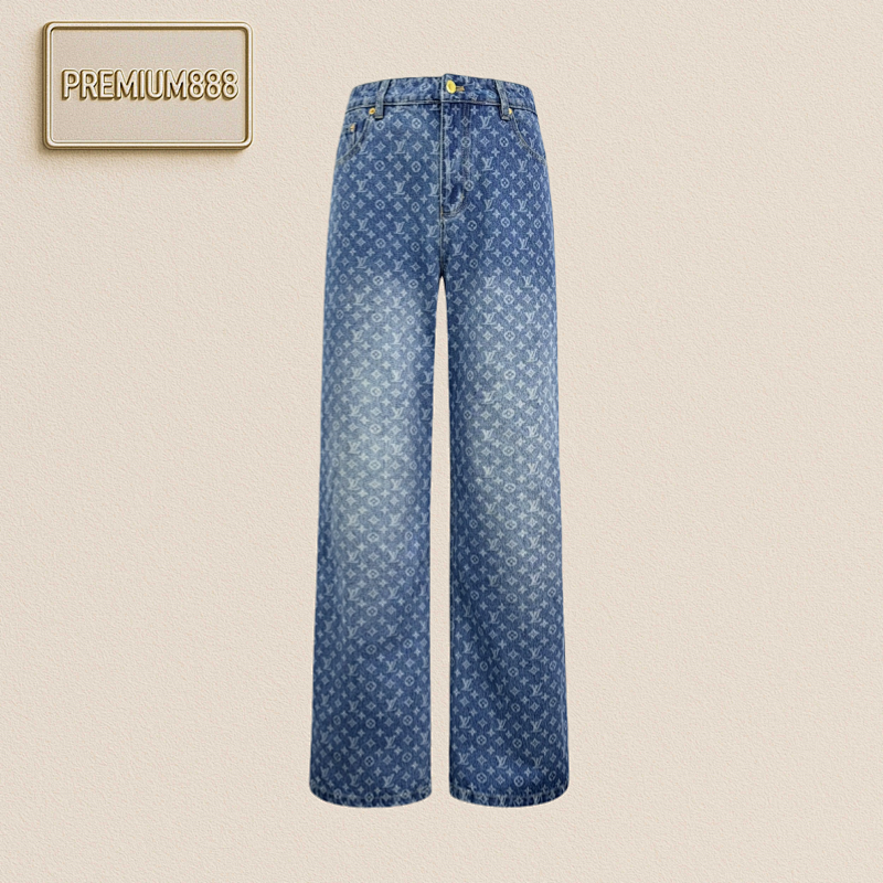 Louis Vuitton Full Print Flared Jeans