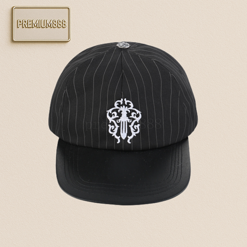 Chrome Hearts Black Hat With A Vine And Sword Pattern