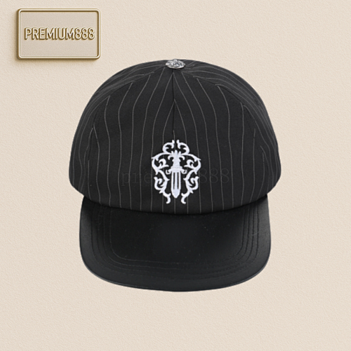 Chrome Hearts Black Hat With A Vine And Sword Pattern