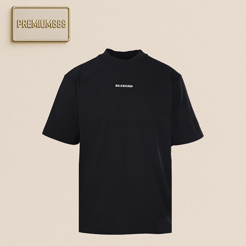 Balenciaga Paris Blcg White Embroidery Short-Sleeve T-Shirt