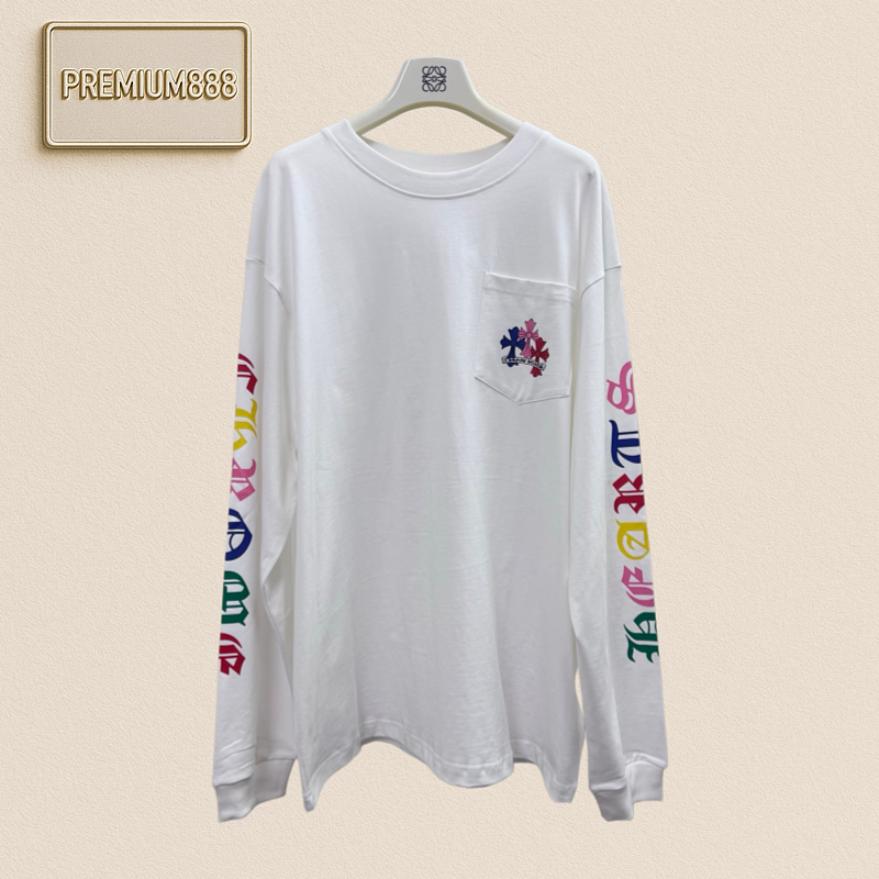 Chrome Hearts CH Crocin Sleeveless Flame Back Cross-Design Color-Printed Long-Sleeved T-Shirt