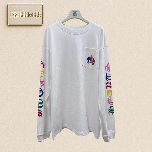 Chrome Hearts CH Crocin Sleeveless Flame Back Cross-Design Color-Printed Long-Sleeved T-Shirt