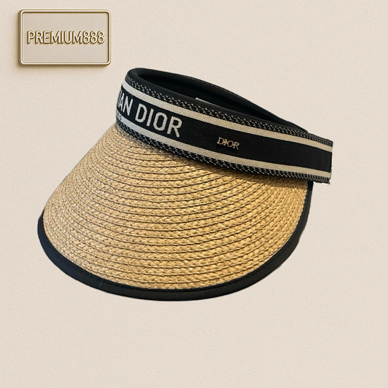 Dior Hollow Straw Hat Foldable