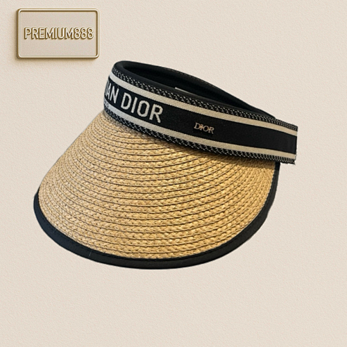 Dior Hollow Straw Hat Foldable