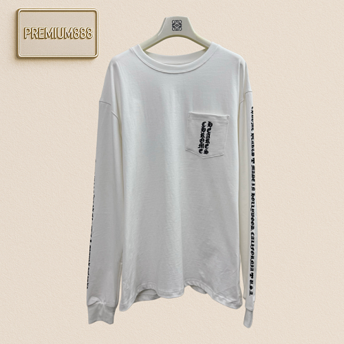Chrome Hearts CH Crocin Sleeveless Sanskrit Cross Embroidered Long-Sleeved T-Shirt