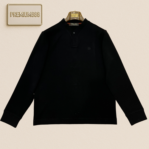 Loro Piana Henry Leather Merino Wool Blended Polo Shirt